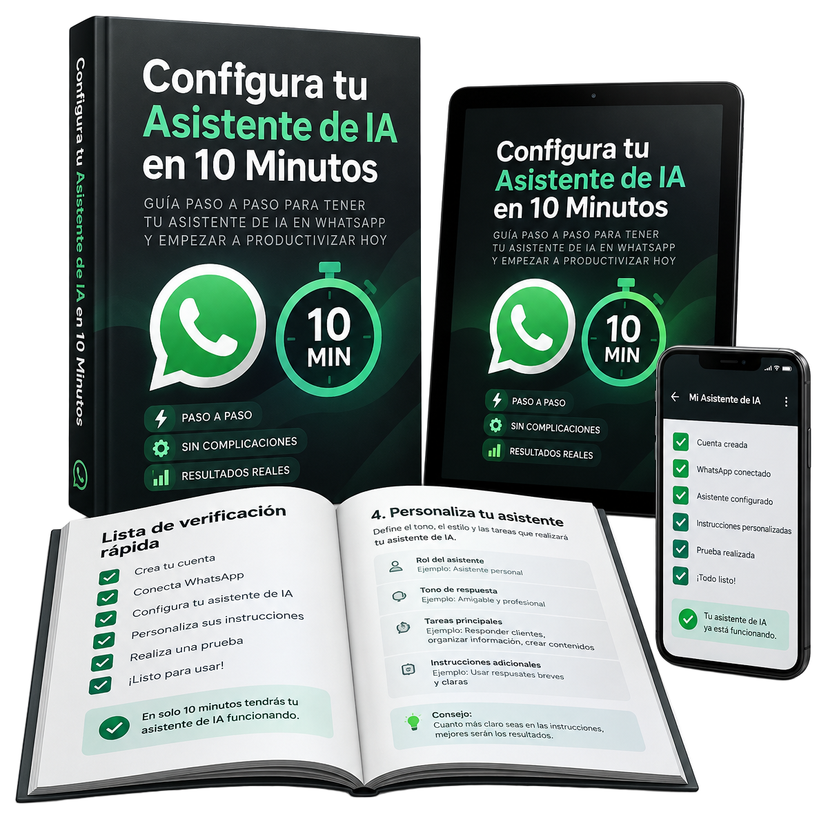 Guía rápida Configura tu Asistente de IA en 10 Minutos con ebook, checklist y teléfono