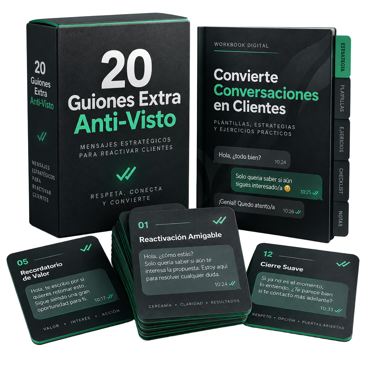 Pack de 20 guiones extra Anti-Visto con tarjetas de reactivación